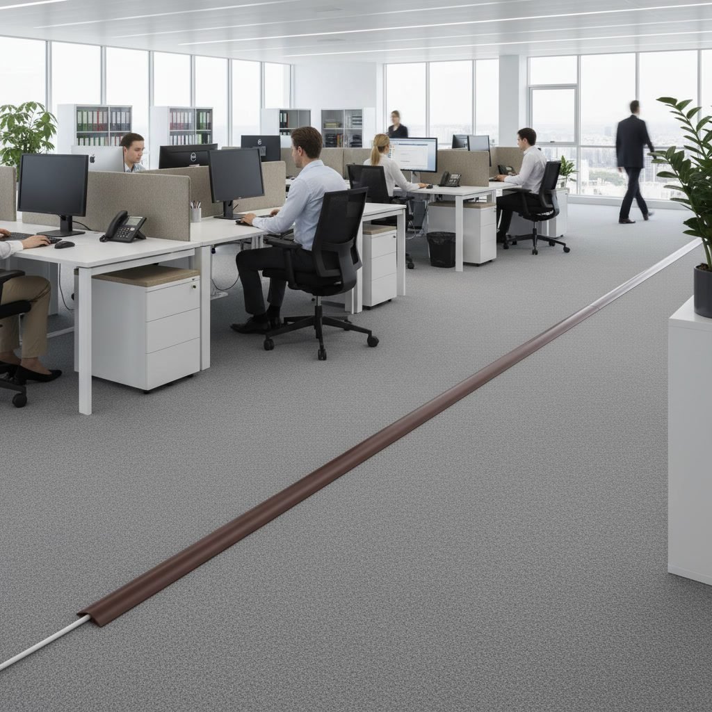 70mm Brown Floor Trunking - Floor PVC Casing