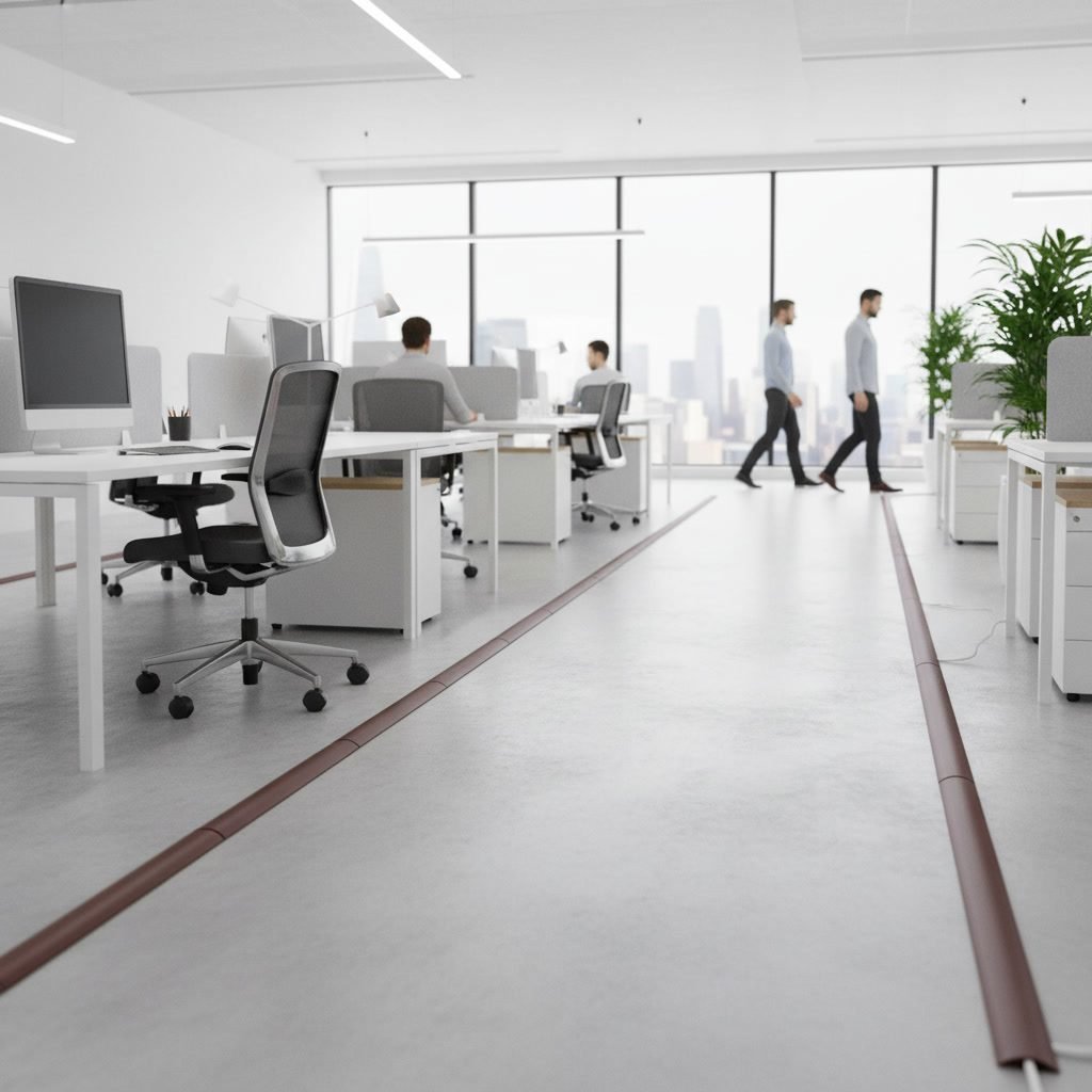 70mm Brown Floor Trunking - Floor PVC Casing