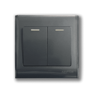 2 gang 1 way Switch Gray