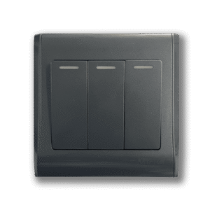 Krypton 3 gang 1 way Switch Gray