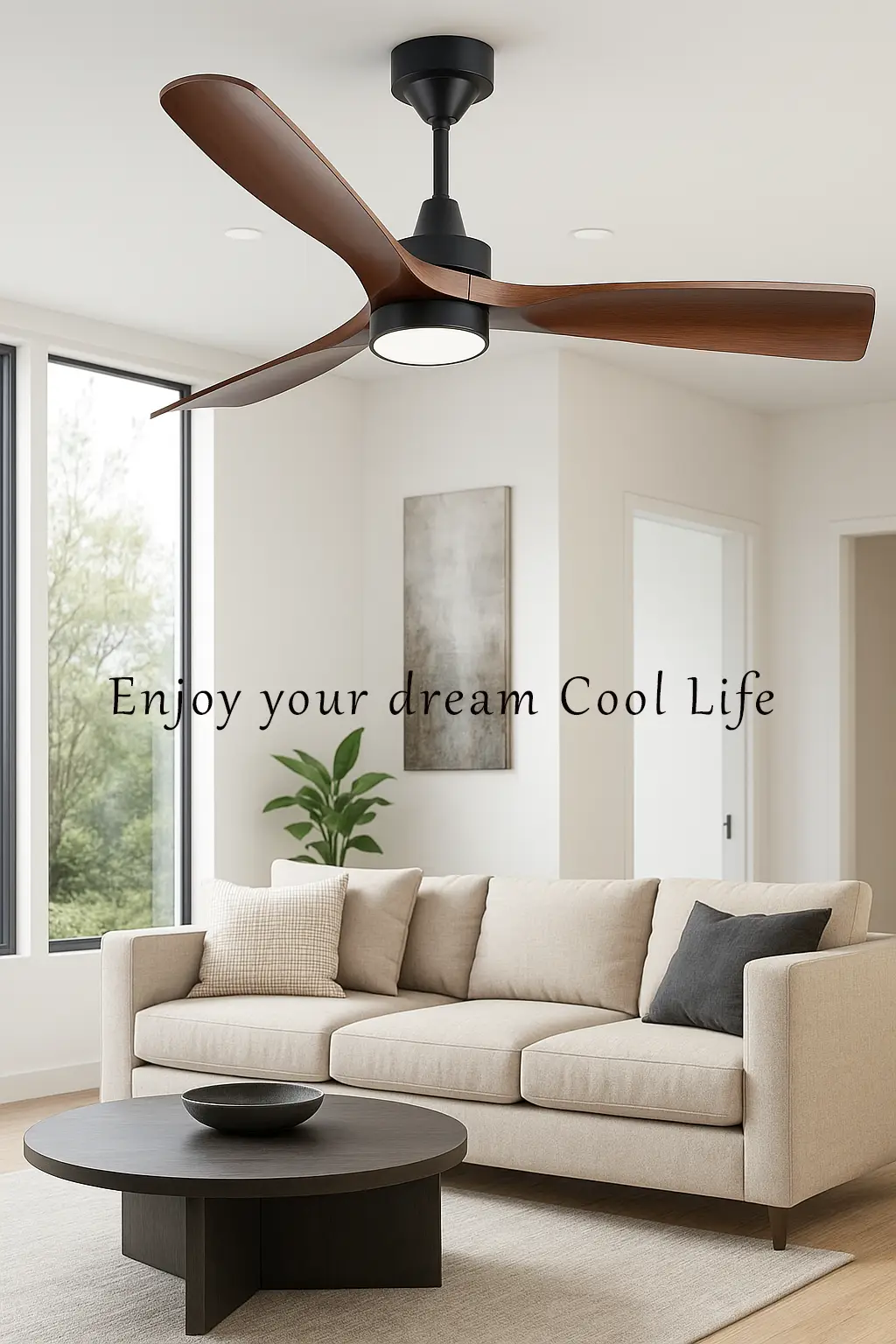 Wood Color Ceiling Fan 56 inch Dark